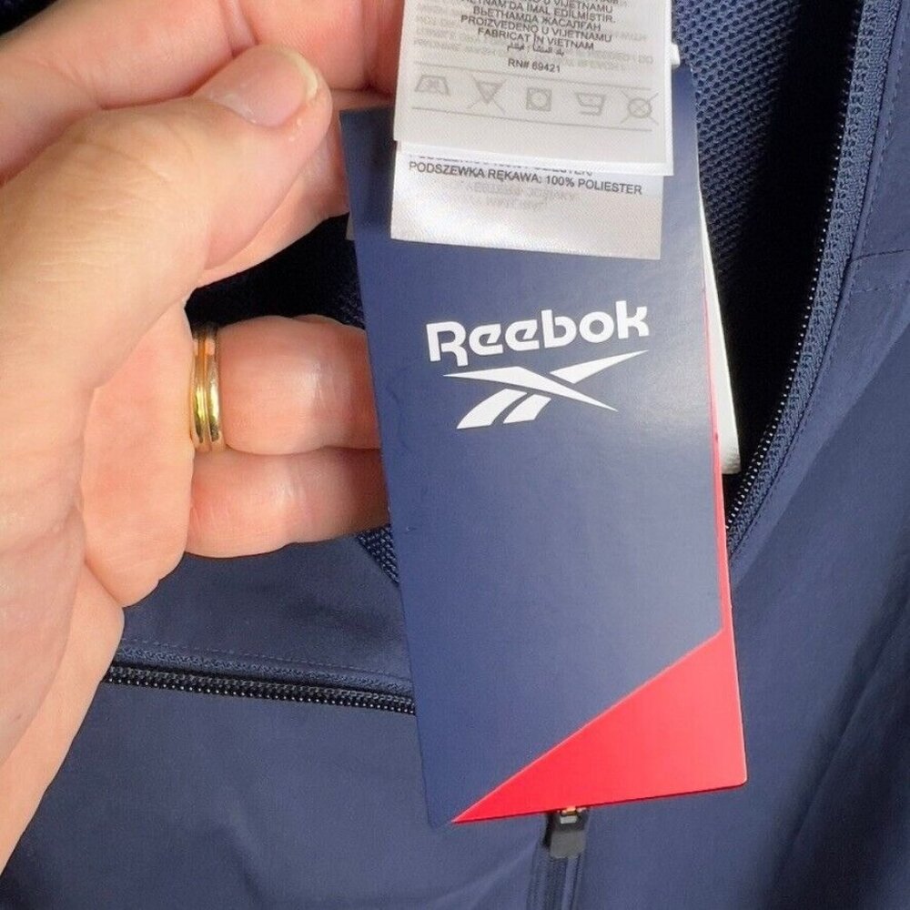 Reebok Men's Training Essentials Jacket - Vector Navy Size XL - Picture 7 of 8